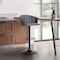 Armen Living Lydia Adjustable Black Wood Bar Stool in Gray Faux Leather with Black Metal LCLYBABLKGRY - alternate 6